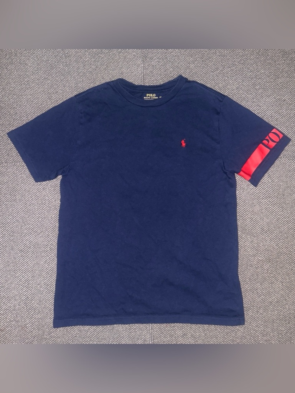 Polo Ralph Lauren Navy Short-Sleeve Crewneck T-Shirt with Red Logo